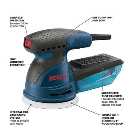 Bosch 5 Inch Orbital Sander Kit