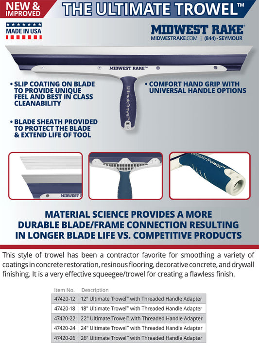 Ultimate Trowel with Threaded Handle Adapter