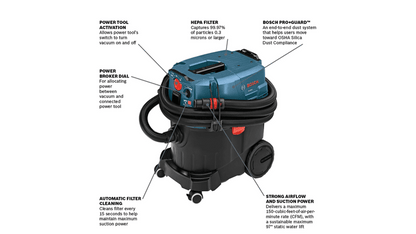 Bosch 9-Gallon Dust Extractor with Auto Filter Clean and HEPA Filter